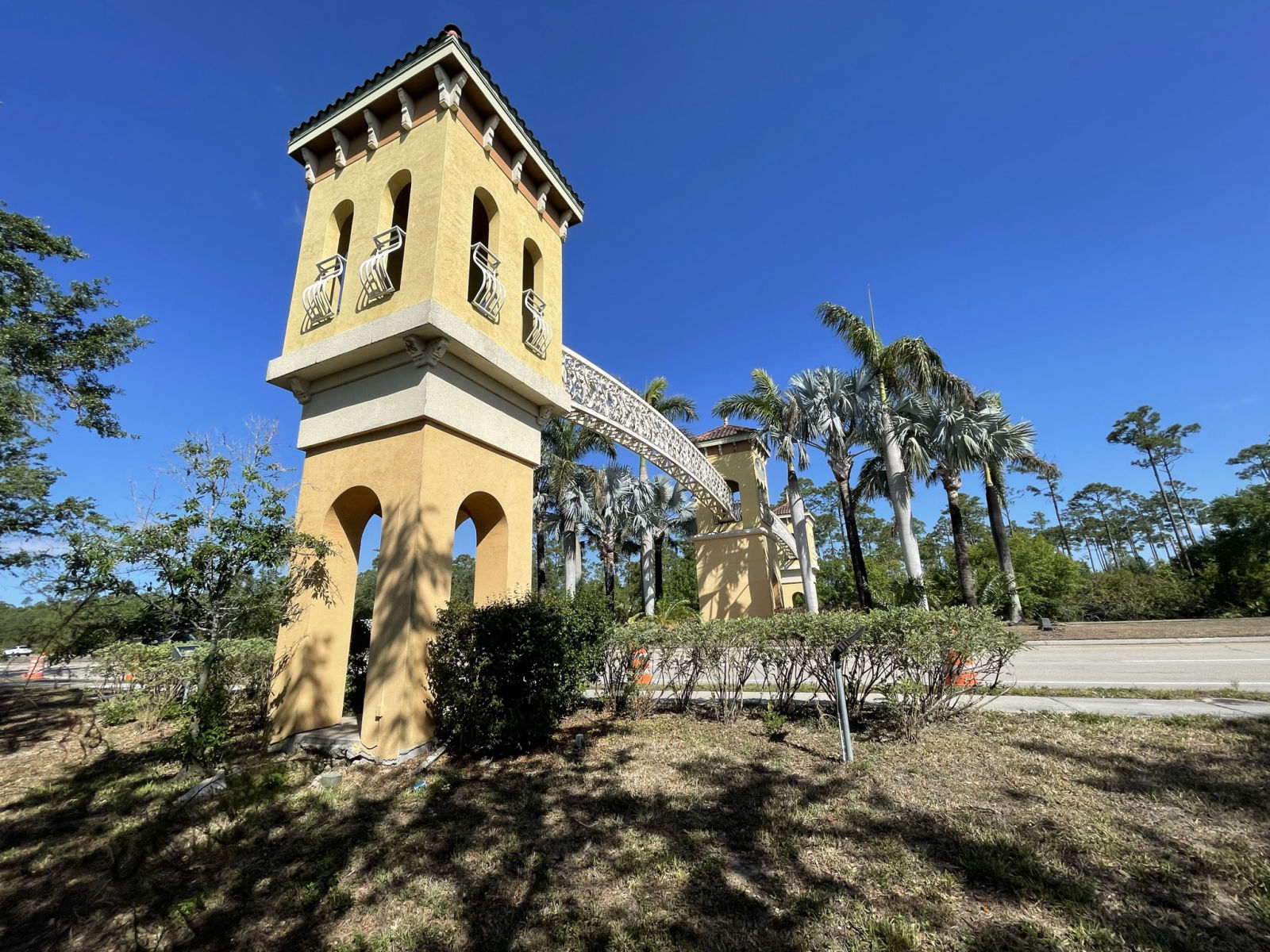 Cape Coral City Arches landmark tower and ornamental bridges, freshly repainted by MORA