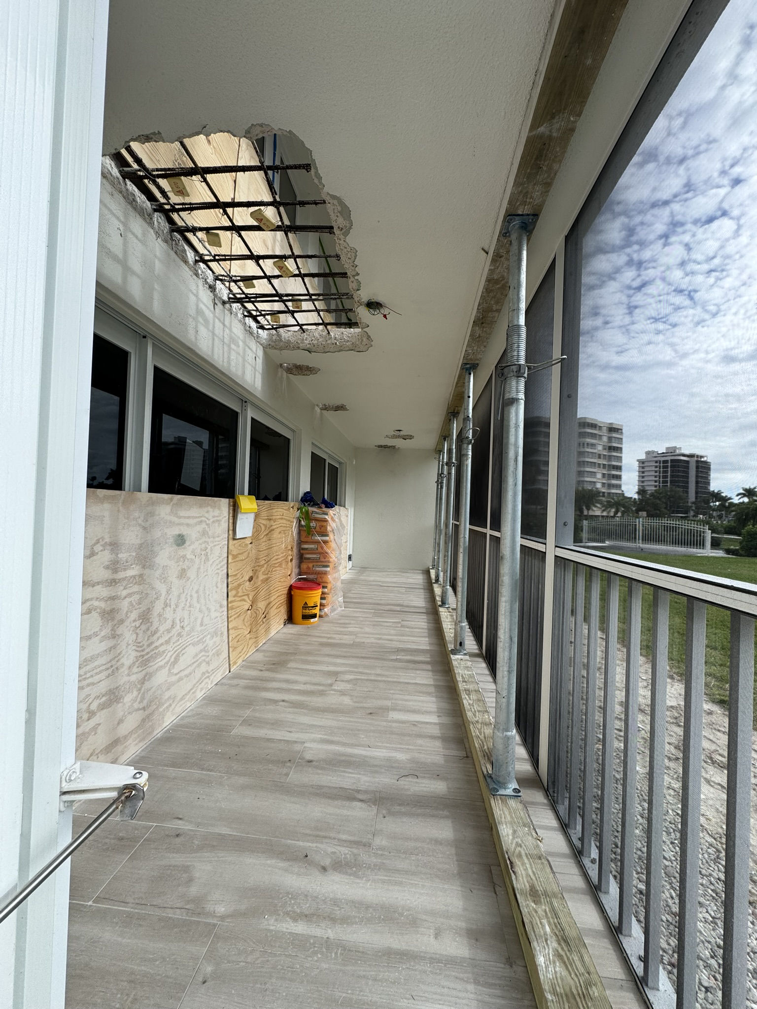 Structural concrete restoration with shoring and new reinforcement at Vanderbilt Towers, Naples FL